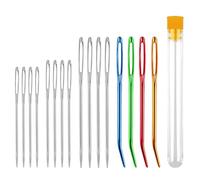 iCovalescent 16PCS Agujas de Ojo Grande, Agujas de Coser a Mano, Agujas de Tejer de Acero de Ojo Grande en Tubo de Almacenaje Transparente para Tejer Lana Cosida a Mano (3 Tamaños)