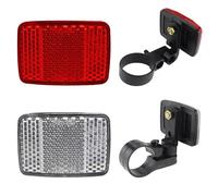 iCovalescent 2 Piezas Reflector de Bicicleta Delantero Trasero,Soporte de Reflector de Rueda de Bicicleta para Moto, Bicicleta de Montaña, Niños
