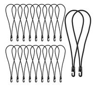 iCovalescent 20 Piezas Tensores Elásticos, Gomas Tensoras para Lonas, para Lonas, Acampar, Pabellones, Pancartas, Carpas(Negro, 26cm)