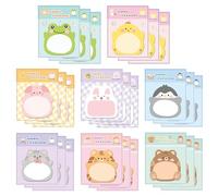 iCovalescent 24 Piezas Notas Adhesivas de Animales, Notas Autoadhesivas, Mini Notas Adhesivas, 8 Estilos Sticky Notes Bonitas para Recordatorios, Planificadores, Relleno de Bolsas de Fiesta