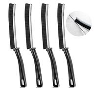 iCovalescent 4 Piezas Cepillo de Limpieza de Grietas, Cepillo para Limpieza Multifuncional, para Cocina, BañO, Alféizar de Ventana, Auto(Negro)
