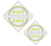 iCovalescent 4 Piezas Triángulo de Geometría, Tablero Triangular Multifuncional Transparente de Plástico, Con Mango Amarillo Extraíble, Para Oficina de Estudiante(16cm)