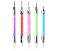 iCovalescent 5 pcs Silicone Nail Sculpture Pen, pinceles para uñas de Doble Cabeza Nail, Herramientas de Manicura para Diseño