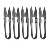 iCovalescent 5PCS Tijeras Coser Hilo U-Forma, Tijeras Cortahilos Hilo Multipropósito Portátiles, Tijeras Corta Hilos de Costura y Manualidades para Bordado, Tela, Corte de Hilo(Negro)