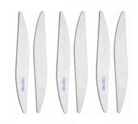 iCovalescent 6pcs Lima de Uñas Profesional, Doble Cara Lima 100/180 Grano Lavable para Gel y Acrílico, Uso en Salón y Hogar