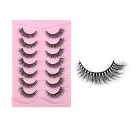 iCovalescent 7 Pares Pestañas Postizas Naturales, 3D Cat Eye Lashes False Eyelashes, Negras Profesionales Reutilizables para Maquillajes Fiestas Bodas