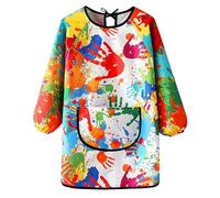 iCovalescent Delantal Pintura Niños, Delantal Infantil Colorido con Bolsillo, Ajustable Impermeable Bata Escolar para Manualidades, Cocinar y Dibujar(XL)