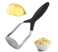 iCovalescent Machacador de Patatas de Acero Inoxidable, Máquina Trituradora de Patatas Manual, con Mango Antideslizante, Pasapurés Triturador de Patatas para Hacer Puré de Verduras, Frutas