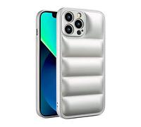 ICOVERI Funda iPhone 12 Pro Puffer. Carcasa TPU con Burbuja de Aire para Protección Extra. Funda Compatible con iPhone 12 Pro Puffer Case iPhone. Protección Camara. Antigolpes. Color Plata