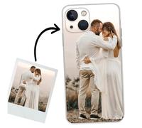ICOVERI Funda iPhone 13 Mini Personalizada Foto Imagen y/o Letras. Funda Personalizable Silicona Gel Transparente Antigolpes. Carcasa Compatible con iPhone 13 Mini. Material TPU Flexible Resistente