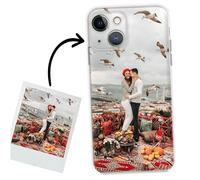 ICOVERI Funda iPhone 14 Plus Personalizada con Foto Imagen y/o Letras, Silicona Gel Transparente Antigolpes, TPU Flexible Resistente