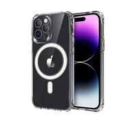 ICOVERI Funda iPhone 14 Pro hibrida pc+ TPU Alta Proteccion Transparente Compatible con Carga magnética (Transparente)