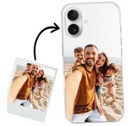 ICOVERI Funda iPhone 16 Personalizada Foto Imagen y/o Letras. Funda Personalizable Silicona Gel Transparente Antigolpes. Carcasa Compatible con iPhone Apple. TPU Flexible Resistente (iPhone 16)