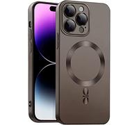 ICOVERI Funda Magnética Compatible con iPhone 14 Pro MAX, Efecto Metalizado Mate, Compatible Magsafe, Protección Cámaras, Protección Pantalla, Carcasa TPU Gel Flexible (Grafito, iPhone 14 Pro MAX)