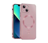 ICOVERI Funda magnética TPU Gel, Compatible con iPhone, Efecto Metalizado Mate, Compatible magsafe, protección cámaras, protección Pantalla, TPU Flexible. (iPhone 13, Rosa)