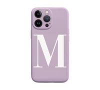 ICOVERI Funda Morada Letra para iPhone 13 Pro, Carcasa Silicona Inicial Letra para iPhone 13 Pro (M, Lila/iPhone 13 Pro)