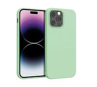 ICOVERI Funda Silicona iPhone 14 Pro MAX Color Verde. Carcasa iPhone Antigolpes. Antideslizante. Microfibra Interior. Tacto Suave.