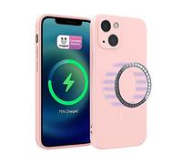 ICOVERI Funda Silicona Magnética para iPhone 13, Compatible con Magsafe, Imanes Incorporados, Prueba de Golpes, Antiarañazos, Protección cámara. Carcasa Silicona Colores (iPhone 13, Rosa)
