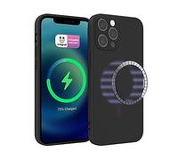 ICOVERI Funda Silicona Magnética para iPhone 13 Pro, Compatible con Magsafe, Imanes Incorporados, Prueba de Golpes, Antiarañazos, Protección cámara. Carcasa Silicona Colores (iPhone 13 Pro, Negro)