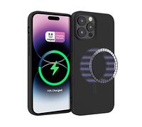ICOVERI Funda Silicona Magnética para iPhone 14 Pro, Compatible con Magsafe, Imanes Incorporados, Prueba de Golpes, Antiarañazos, Protección cámara. Carcasa Silicona Colores (iPhone 14 Pro, Negro)