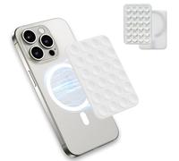 ICOVERI Soporte Móvil con Ventosa Magnética Compatible con MagSafe, Ventosas de Silicona Antideslizante para iPhone y Todos los Móviles, Soporte de teléfono para Selfies y Videos Sin Manos. Blanco