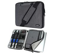 iCozzier 13-13.3 Pulgadas Manija Maletín para portátil Bolso Bandolera Accesorios electrónicos Organizador Messenger Estuche con Correa para el Hombro - Gris