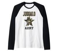 ICP Juggalo Army Hatchetman Camo Print Lettering Horrorcore Camiseta Manga Raglan