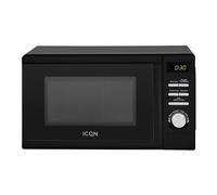 ICQN Microondas, Solo Microondas, 20L, 700W, 5 Niveles de Potencia, 8 Programas Automáticos, Temporizador Digital, Peso y Descongelación Temporizada, Bloqueo para Niños, Plato giratorio de cristal