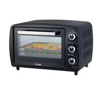 ICQN Mini Horno Eléctrico 15L Compacto, 1200W, 3 Funciones de Cocción, Temporizador 60 min, Termostato 90-230°C, Antracita