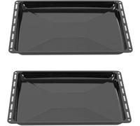 ICQN Set Bandejas de Horno 46,5x37,5x3 cm Lote de 2 | Compatible con Siemens, Bosch, Constructa y Amica, Bandejas Esmaltadas para Horno