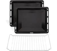 ICQN Set de Bandeja Esmaltada y Rejilla para Horno 46x37,5x3 cm