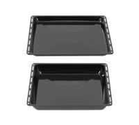 ICQN Set de Bandejas de Horno 42,2x37 cm, Profundidad 3 cm + 4,5 cm, Compatible con IKEA y Electrolux, Bandejas Esmaltadas para Horno
