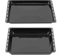 ICQN Set de Bandejas de Horno 46,5x37,5 cm 3 cm y 6 cm | Compatible con Siemens, Bosch, Constructa y Amica, Bandejas Esmaltadas