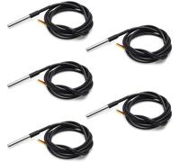 ICQUANZX 5PCS Sensor de sonda de Temperatura a Prueba de Agua Termómetro de termopar 1M con Cable térmico de Resistencia al Calor