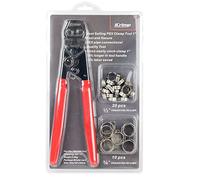 iCrimp PEX - Herramienta de crimpado para abrazaderas de acero inoxidable de 3/8 a 1 pulgada con 20 piezas de 1/2 pulgada y 10 abrazaderas SS PEX