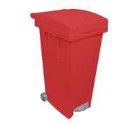 Ics Big Tata Contenedor de basura con ruedas, rojo, 38 x 50 x 80 cm