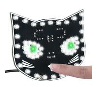 ICSTATION - Kit de práctica de soldadura LED para gatos, control táctil, kit de aprendizaje de soldadura con 3 modos de iluminación, ajuste de brillo, luz de gato para estudiantes, educación, regalo