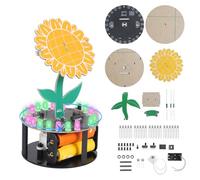 ICSTATION - Proyecto de soldadura de girasol, kit de práctica de soldadura de girasol con luces LED RGB intermitentes, kit electrónico giratorio de girasol para adolescentes, escuela, estudiantes