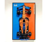 iCUANUTY Pizarra de para Lego 42141 F1 Technic McLaren Fórmula 1 Coche de Carreras, Adultos Cuadros Decorativos, Pantalla de Pared Coche para Lego, Regalos para los Amantes de para Lego, 75 x45 cm
