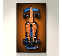 ICUANUTY Placa de pared para Lego Technic McLaren Fórmula 1 42141, colgante de pared compatible con Lego McLaren F1, ideas de regalo para entusiastas del soporte de pared de coche Lego, tamaño: 75 x