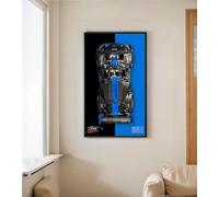 ICUANUTY Placa de Pared Para Lego Technic Porsche GT4 e-Performance 42176, Soporte Para Vehículos Lego, 50 x 30 cm (Hierro Fundido)