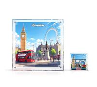 icuanuty Vitrina acrílica compatible con tarjeta postal Lego Creator London (40569), vitrina de pared protegida contra el polvo para almacenamiento y presentación, 18 x 18 x 6,5 cm (solo vitrina, sin