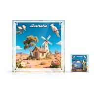 icuanuty Vitrina acrílica compatible con tarjetas postales Lego Creator Australia 40651, vitrina de pared protegida contra el polvo para almacenamiento y presentación, 18 x 18 x 6,5 cm (solo vitrina