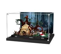 icuanuty Vitrina acrílica para Lego 75330 Diorama Yodas cabaña en Aagobah, Vitrina a Prueba de Polvo para Modelos coleccionables (Solo Vitrina, no para Juego de para Lego) (con Fondo)