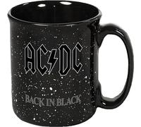 ICUP AC/DC Back in Black - Taza de cerámica para caravana (590 ml), color negro