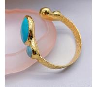 ICXLPMC 14mm Cultured White Pearl 26mm Blue Green Gold Plated Bangle Bracelet