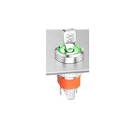 ICXLPMC 16mm Waterproof High Current Metal Button Toggle Switch with LED Factory Direct with Indicator 5-24V Latching 2 Gears 1NO1NC(Silver Green Ring,220v)
