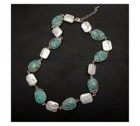 ICXLPMC 16x20mm Cultured White Rectangle Pearl 17x22mm Choker Necklace Gemstone Jewelry
