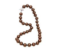 ICXLPMC 18'' 12mm Sea Shell Coffee Color Round Shape Mother Of Pearl Choker Necklace Gifts For Women