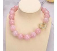ICXLPMC 18'' 20mm Rose Quartz Crystal Chokers Necklace Clasp